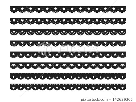 Cute heart and star lace line material - Heart and star lace vector illustration Cute heart and star lace line material - Heart and star lace vector illustration 142629305