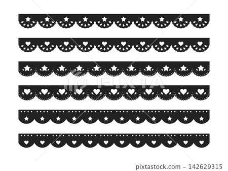 Cute heart and star lace line material - Heart and star lace vector illustration Cute heart and star lace line material - Heart and star lace vector illustration 142629315