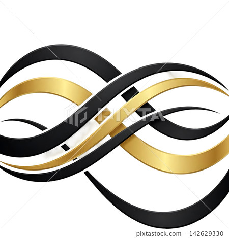 abstract geometric design logo made of flowing elements abstract geometric design logo made of flowing elements 142629330