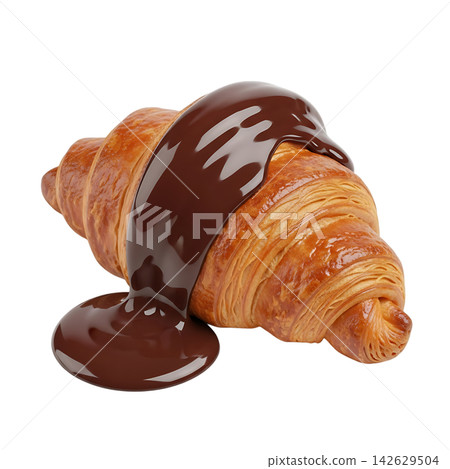 fresh baked bread in chocolate isolated fresh baked bread in chocolate isolated 142629504