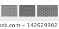 Geometric set of seamless black and gray patterns. Simple vector graphics 142629902