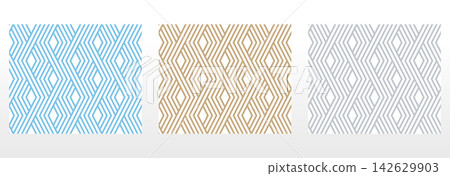 Set of abstract geometric patterns. Seamless vector backgrounds. Colored ornaments Graphic modern patterns Simple lattice graphic design 142629903