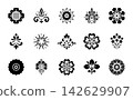 Flower icons set. Isolated elements for design. Vector graphics. Flower collection 142629907