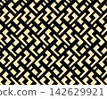 Abstract geometric pattern. A seamless vector background. Golden and black ornament. Graphic modern pattern. Simple lattice graphic design 142629921