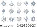 Flower icons set. Isolated elements for design. Vector graphics. Flower collection 142629923