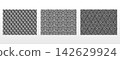 Geometric set of seamless black and gray patterns. Simple vector graphics 142629924