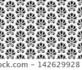 Flower geometric pattern. Seamless vector background. White and black ornament. 142629928