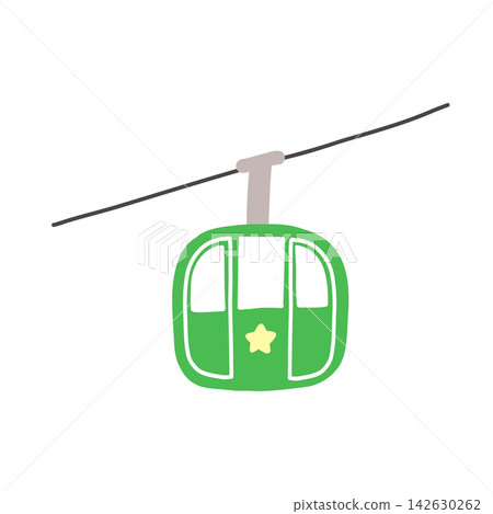 Cute hand-drawn illustration of a ropeway Cute hand-drawn illustration of a ropeway 142630262