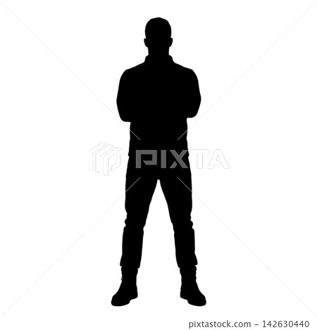 black silhouettes man on white background 142630440