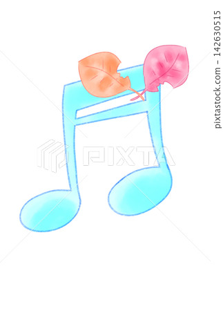 Musical notes with fallen leaves Musical notes with fallen leaves 142630515