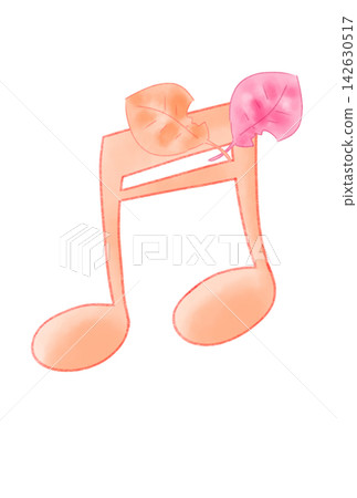 Musical notes with fallen leaves Musical notes with fallen leaves 142630517