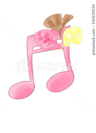 Musical notes with fallen leaves Musical notes with fallen leaves 142630526
