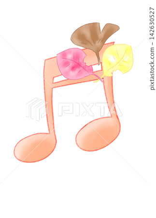 Musical notes with fallen leaves Musical notes with fallen leaves 142630527