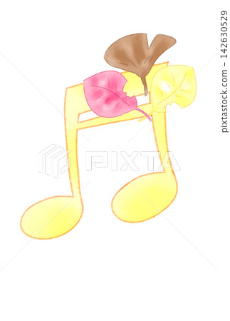 Musical notes with fallen leaves Musical notes with fallen leaves 142630529