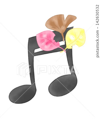 Musical notes with fallen leaves Musical notes with fallen leaves 142630532