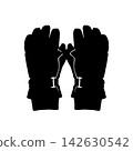 black and white style icon of handcuffs 142630542