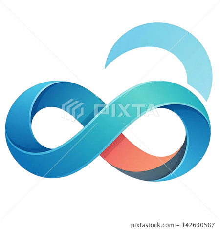 abstract ribbon logo with business card 142630587