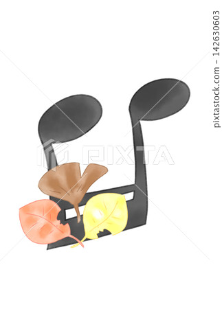 Musical notes with fallen leaves 142630603