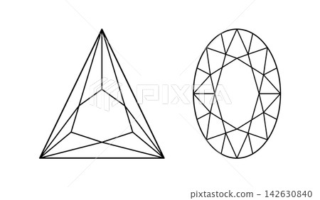 Trillion, Oval diamond cut shapes icon set. Design simple diagram. Brilliant Triangular, Oval cut. Precious gemstone outline flat icon for jewellery design, branding, packaging, logo. Trillion, Oval diamond cut shapes icon set. Design simple diagram. Brilliant Triangular, Oval cut. Precious gemstone outline flat icon for jewellery design, branding, packaging, logo. 142630840