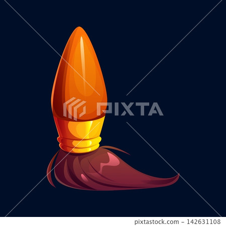 Orange paintbrush school font letter L. Cartoon glossy orange brush tip with gold ferrule and dark flowing brush bristles. Bright cartoon letter L for kids English alphabet and educational materials Orange paintbrush school font letter L. Cartoon glossy orange brush tip with gold ferrule and dark flowing brush bristles. Bright cartoon letter L for kids English alphabet and educational materials 142631108
