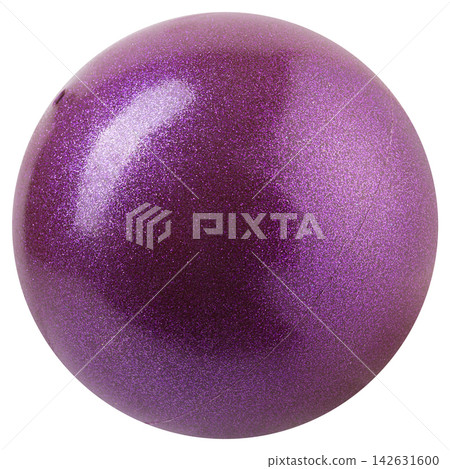 Purple glitter rhythmic gymnastics ball isolated on white background Purple glitter rhythmic gymnastics ball isolated on white background 142631600