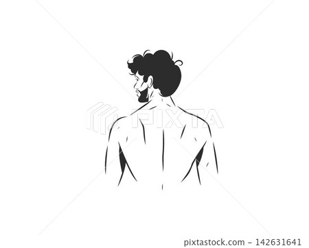Man Back Male Body Line Art, Masculine Figure, Anatomy and Minimal Hand Drawn Vector Illustration Man Back Male Body Line Art, Masculine Figure, Anatomy and Minimal Hand Drawn Vector Illustration 142631641