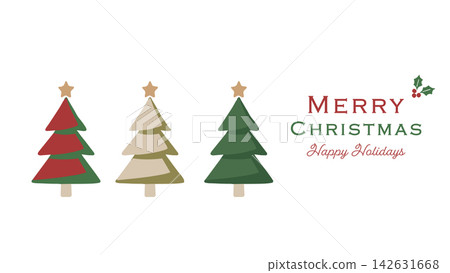 Hand-drawn style Christmas tree illustration material Hand-drawn style Christmas tree illustration material 142631668