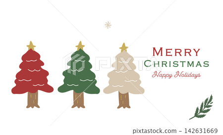 Hand-drawn style Christmas tree illustration material Hand-drawn style Christmas tree illustration material 142631669