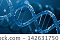 The blue, translucent double helix of DNA 142631750