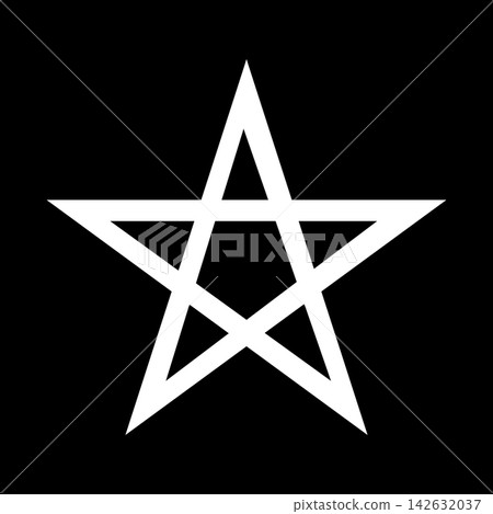 Pentagram white simple layout. Five pointed star flat shape. Star symbol from flag of Morocco. Pentagram white simple layout. Five pointed star flat shape. Star symbol from flag of Morocco. 142632037