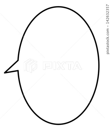 A simple, vertically elongated oval speech bubble with the nozzle on the left side. A simple, vertically elongated oval speech bubble with the nozzle on the left side. 142632357