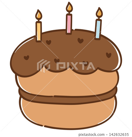 Handdrawn Birthday Cake Illustration Handdrawn Birthday Cake Illustration 142632635