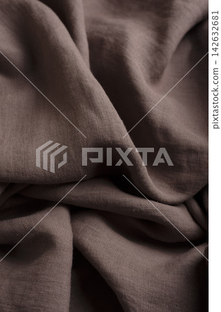 Soft draped dark chocolate brown linen fabric Soft draped dark chocolate brown linen fabric 142632681