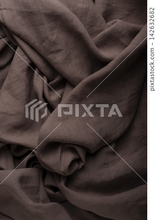 Soft draped dark chocolate brown linen fabric Soft draped dark chocolate brown linen fabric 142632682