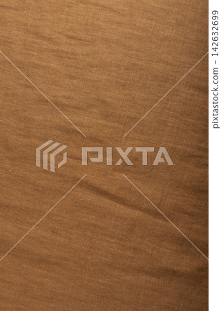 Natural Terracotta Linen Textile Background 142632699