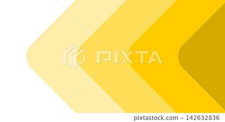 Abstract yellow arrow background with layered curved shapes on white space Abstract yellow arrow background with layered curved shapes on white space 142632836