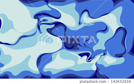 Abstract blue fluid background with flowing organic shapes and smooth liquid curves. Abstract blue fluid background with flowing organic shapes and smooth liquid curves. 142632838