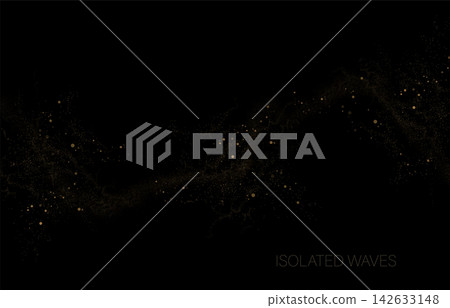 A separate design element. Golden waves with fine tinsel A separate design element. Golden waves with fine tinsel 142633148