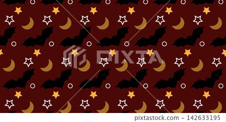 Halloween bat pattern with spooky flying bats illustration Halloween bat pattern with spooky flying bats illustration 142633195