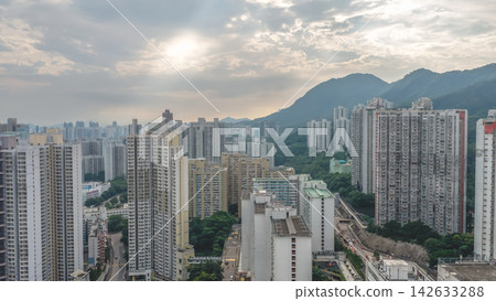 Hong Kong Aug 29 2026 Chuk Yuen Estate towers framed by Lion Rock Hong Kong Aug 29 2026 Chuk Yuen Estate towers framed by Lion Rock 142633288