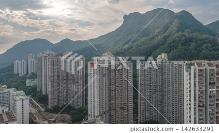 Hong Kong Aug 29 2026 Chuk Yuen Estate towers framed by Lion Rock Hong Kong Aug 29 2026 Chuk Yuen Estate towers framed by Lion Rock 142633291