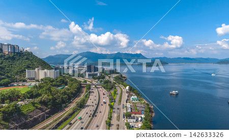 Sept 7 2026 Hong Kong view of Ma Liu Shui pier and highway 142633326