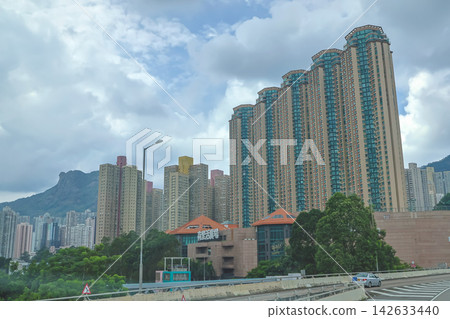 Hong Kong Sept 6 2026 Plaza Hollywood and residential towers below Lion Rock Hong Kong Sept 6 2026 Plaza Hollywood and residential towers below Lion Rock 142633440