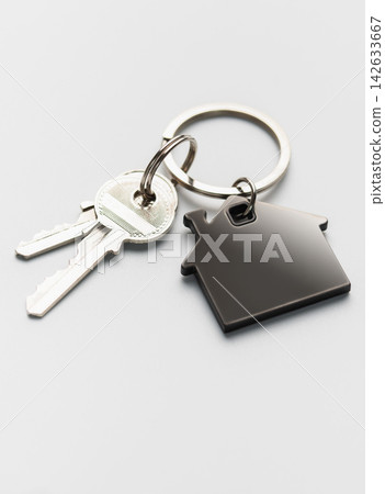 House keys with keychain representing home ownership House keys with keychain representing home ownership 142633667