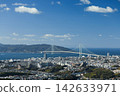 我拍攝了連接本州島和淡路島的明石海峽大橋的空拍照片。 142633971
