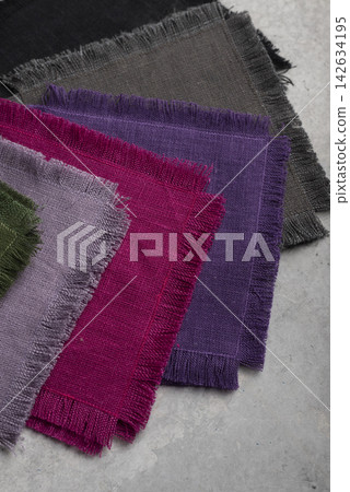 Colorful Linen Fabric Swatches Cascading Array Colorful Linen Fabric Swatches Cascading Array 142634195
