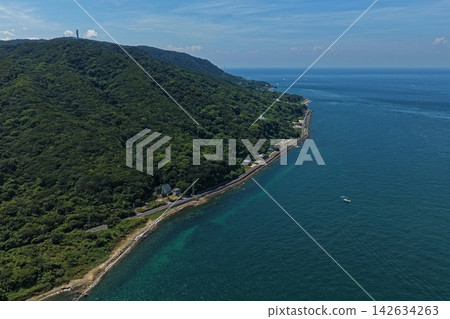 Aerial photograph capturing the coastline and hills of Awaji City, Hyogo Prefecture. Aerial photograph capturing the coastline and hills of Awaji City, Hyogo Prefecture. 142634263