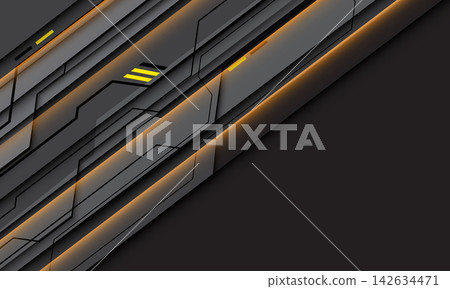 Abstract grey metal black circuit yellow power light technology connected lines electronics elements digital on background vector Abstract grey metal black circuit yellow power light technology connected lines electronics elements digital on background vector 142634471