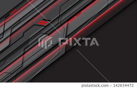 Abstract grey metal black circuit red power light technology connected lines electronics elements digital on background vector Abstract grey metal black circuit red power light technology connected lines electronics elements digital on background vector 142634472