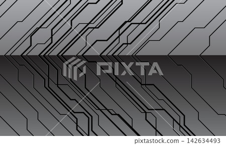 Abstract black cyber lines arrow direction technology futuristic design pattern on metal background vector Abstract black cyber lines arrow direction technology futuristic design pattern on metal background vector 142634493